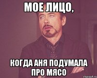 Мое лицо, Когда Аня подумала про мясо