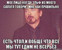 Моё лицо когда эльф из моего сапога говорит мне как правильно есть чтол,и вобще что все мы тут едим не всерьёз