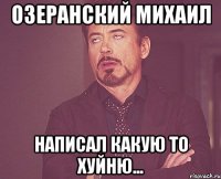 Озеранский Михаил написал какую то хуйню...