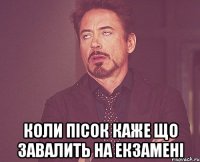  коли пісок каже що завалить на екзамені