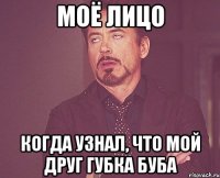 МОЁ ЛИЦО КОГДА УЗНАЛ, ЧТО МОЙ ДРУГ ГУБКА БУБА