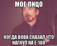 Мое лицо Когда вова сказал что нагнул на Е-100