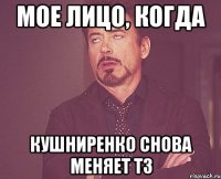 мое лицо, когда Кушниренко снова меняет ТЗ