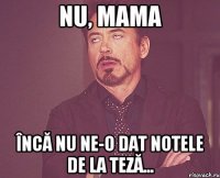 nu, mama încă nu ne-o dat notele de la teză...