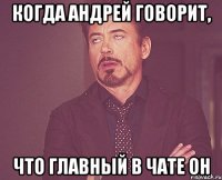 Когда Андрей говорит, что главный в чате он