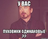 у вас пуховики одинаковые ??