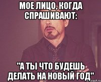 Мое лицо, когда спрашивают: "А ты что будешь делать на Новый Год"