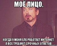 моё лицо, когда у меня еле работает интернет, а все требуют срочных ответов