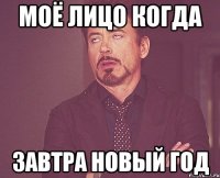 МОЁ ЛИЦО КОГДА завтра новый год