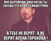 мое выражение лица когда ты знаешь что на фото миша гринь а тебе не верят . а не верит алена горохова !