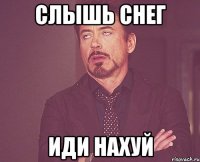 Слышь снег ИДИ НАХУЙ