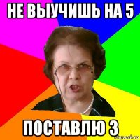 НЕ ВЫУЧИШЬ НА 5 ПОСТАВЛЮ 3