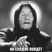 Вася на сход не пойдёт