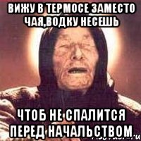 вижу в термосе заместо чая,водку несешь чтоб не спалится перед начальством