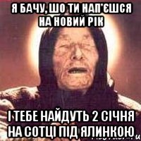 Я бачу, шо ти нап'єшся на Новий рік і тебе найдуть 2 січня на сотці під ялинкою