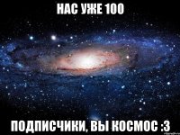 Нас уже 100 подписчики, вы космос :3