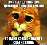 Если ты подпишишся "Действительно тебе смешно ":D То один котенок найдет себе хозяина