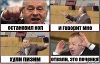 остановил коп и говорит мне хули пизим отвали, это печенка!