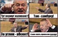 Тут вермут наливают! Там - самбуку! За углом - абсент! А мне опять принесли водяру!