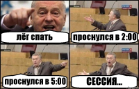 лёг спать проснулся в 2:00 проснулся в 5:00 СЕССИЯ...