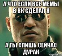 А что если все мемы в вк сделал я а ты спишь сейчас дурак