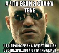 А что если я скажу тебе что промсервис будет нашей субподрядной организацией