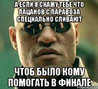 а если я скажу тебе что пацанов с паравоза специально сливают чтоб было кому помогать в финале