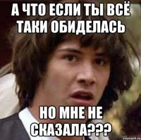 А что если ты всё таки обиделась но мне не сказала???