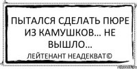 Пытался сделать пюре из камушков… Не вышло… Лейтенант Неадекват©