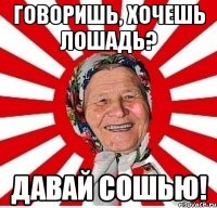 ГОВОРИШЬ, ХОЧЕШЬ ЛОШАДЬ? ДАВАЙ СОШЬЮ!