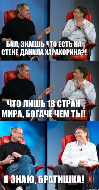 Бил, знаешь что есть на стене Данила Харахорина?! Что лишь 18 стран мира, богаче чем ты! Я знаю, братишка!