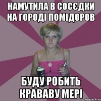 намутила в сосєдки на городі помідоров буду робить крававу мері