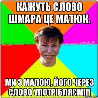 Кажуть слово шмара це матюк. Ми з малою, його через слово употрібляєм!!!