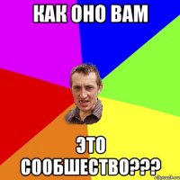 КАК ОНО ВАМ ЭТО СООБШЕСТВО???