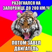 разогнался на запорожце до 200 км/ч потом завел двигатель