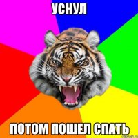 уснул потом пошел спать