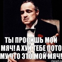 Ты просишь мой мяч! А хуй тебе пото му что это мой мяч!