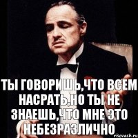 ты говоришь,что всем насрать,но ты не знаешь,что мне это небезразлично