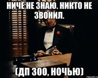 ничё не знаю. никто не звонил. (дп 300, ночью)