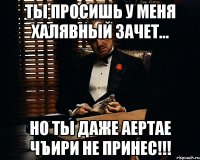 ты просишь у меня халявный зачет... но ты даже аертае чъири не принес!!!