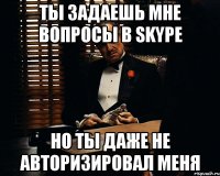 Ты задаешь мне вопросы в skype Но ты даже не авторизировал меня