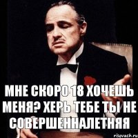 МНЕ СКОРО 18 ХОЧЕШЬ МЕНЯ? ХЕРЬ ТЕБЕ ТЫ НЕ СОВЕРШЕННАЛЕТНЯЯ