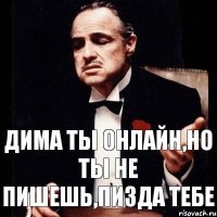 Дима ты онлайн,но ты не пишешь,пизда тебе