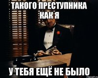 Такого преступника как я у тебя ещё не было