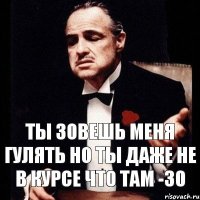 Ты зовешь меня гулять Но ты даже не в курсе что там -30