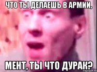 что ты делаешь в армии, мент, ты что дурак?