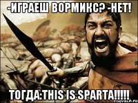 -Играеш Вормикс? -Нет! Тогда:This is Sparta!!!!!