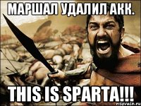 Маршал удалил акк. THIS IS SPARTA!!!