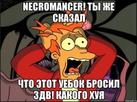 Necromancer! Ты же сказал ЧТО ЭТОТ УЕБОК БРОСИЛ ЗДВ! КАКОГО ХУЯ