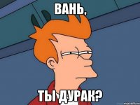 Вань, ты дурак?